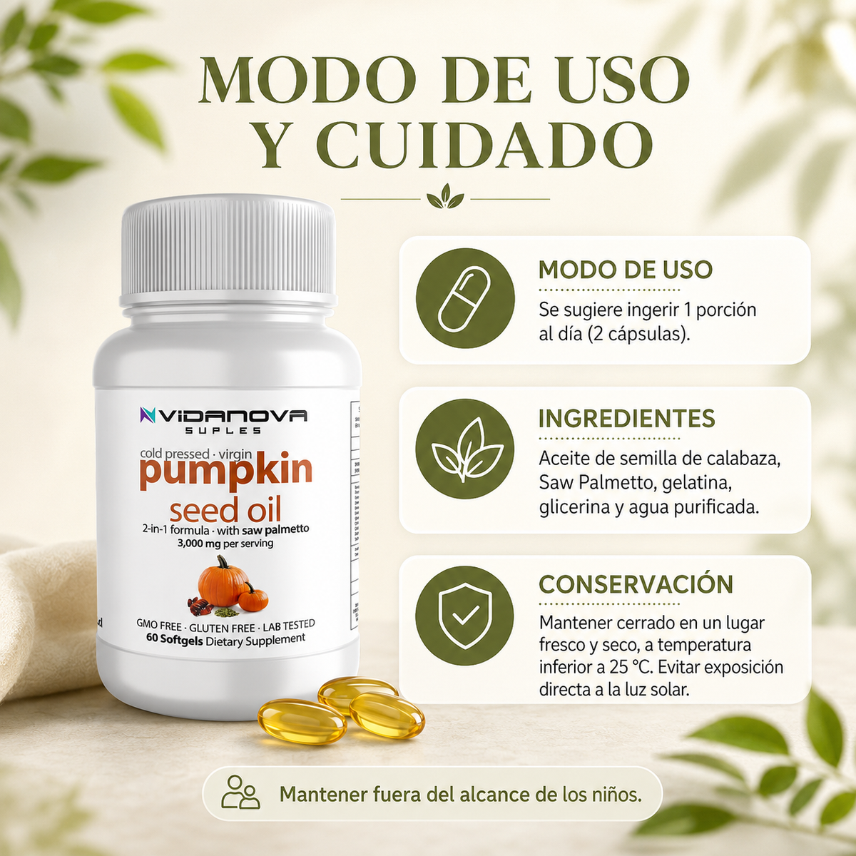 Rutina diaria con suplemento natural