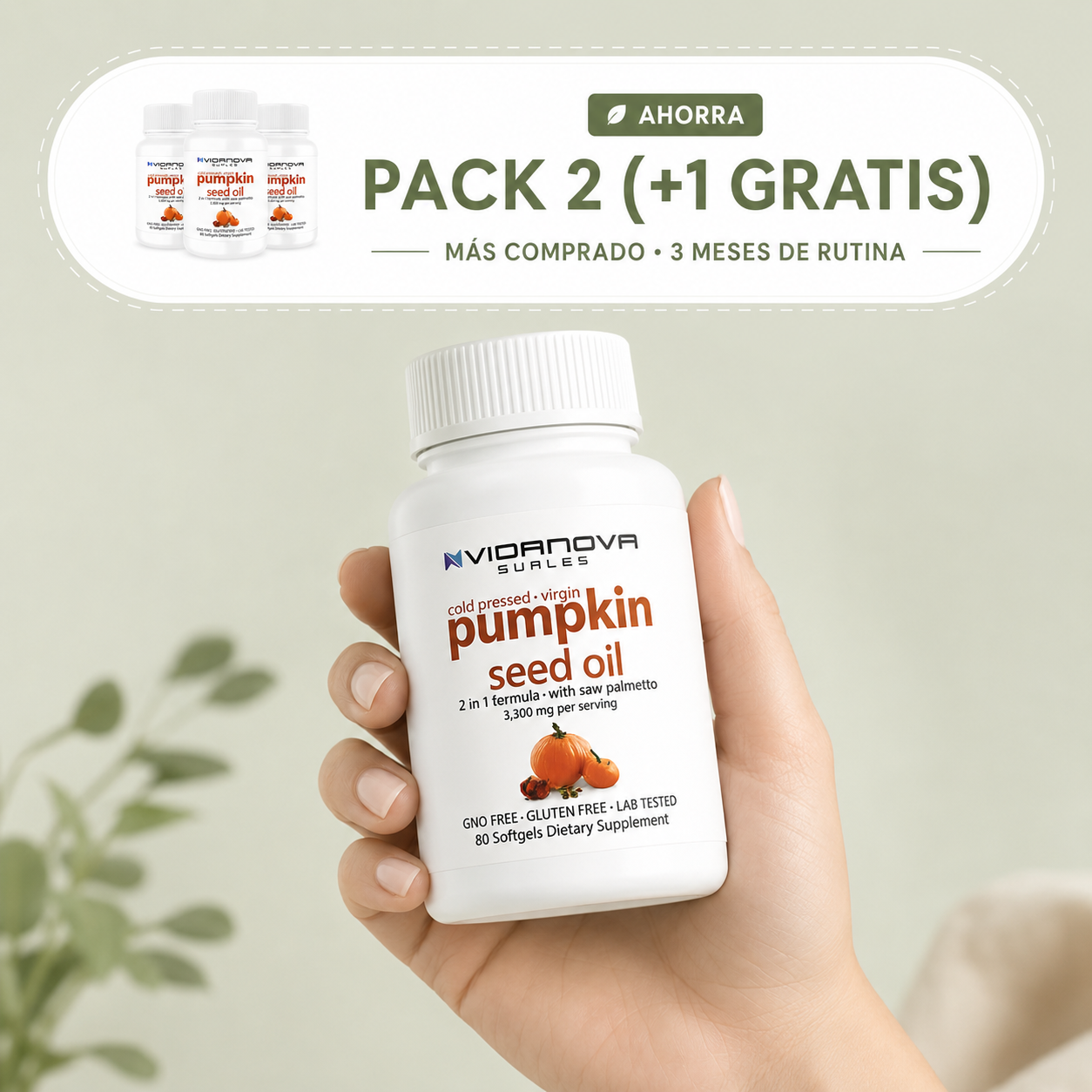 Aceite de semilla de calabaza para el bienestar urinal masculino